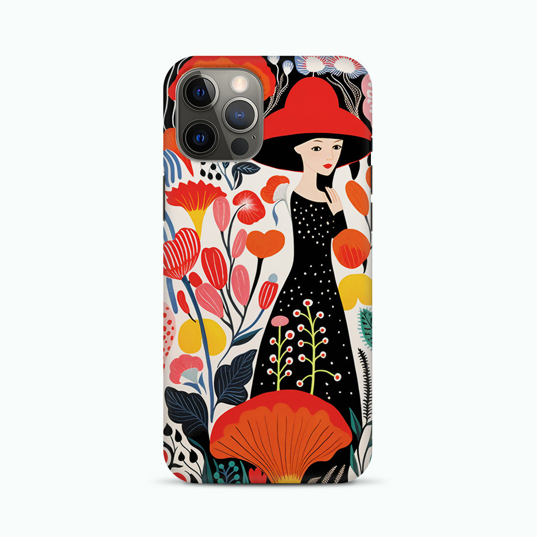 Flowers and Lady Pattern Phone Case
