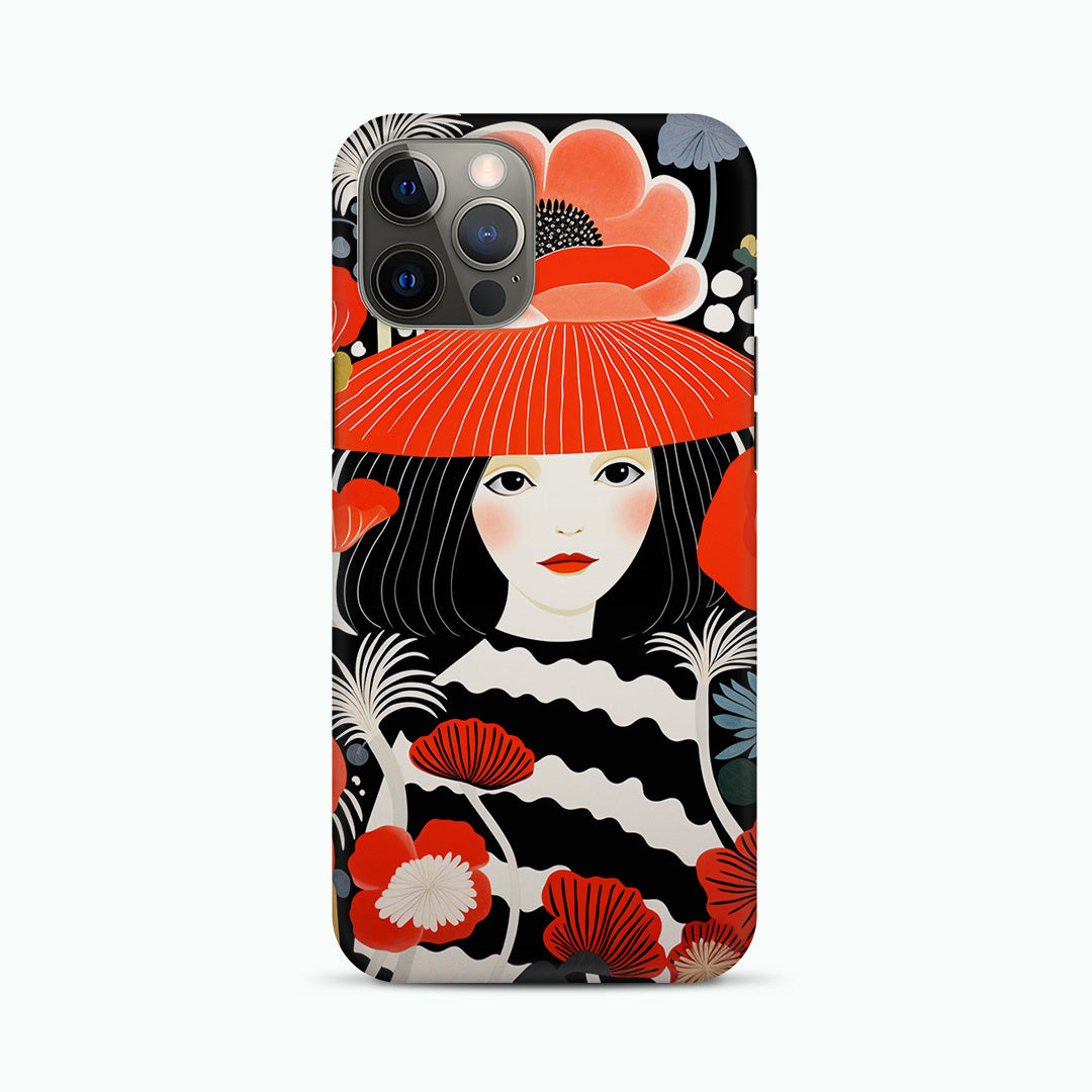 Flowers and Lady Pattern Phone Case