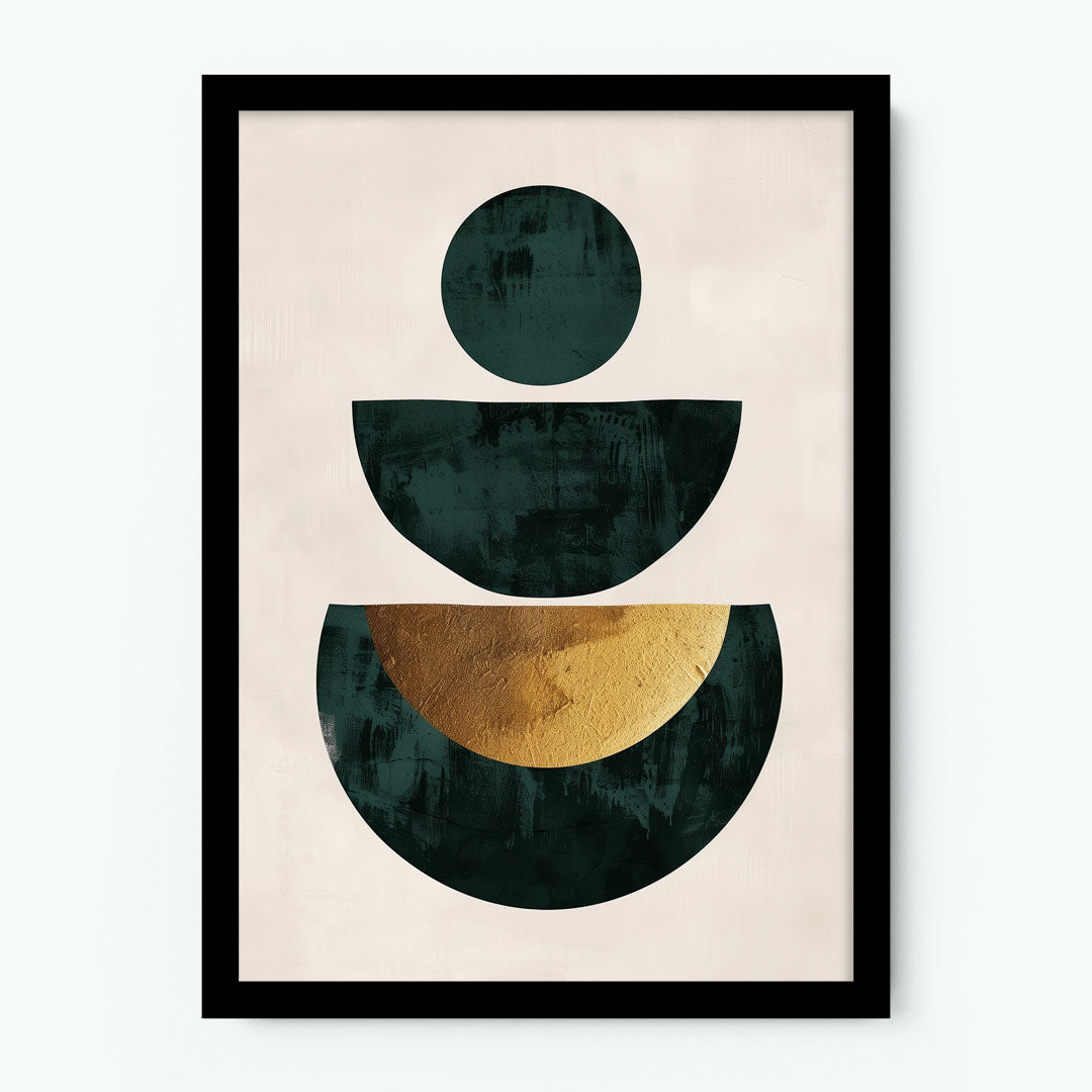 Boho Emerald Half Circles Minimalist Poster