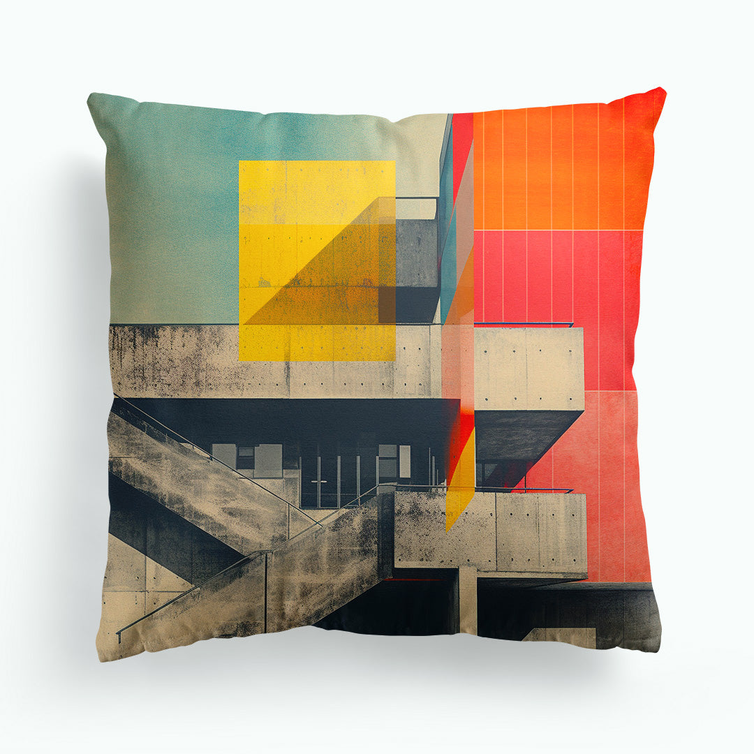 Brutalist Building Anthotype Cushion