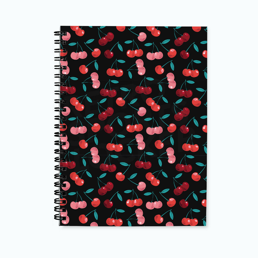 Cherry Pattern Spiral Notebook