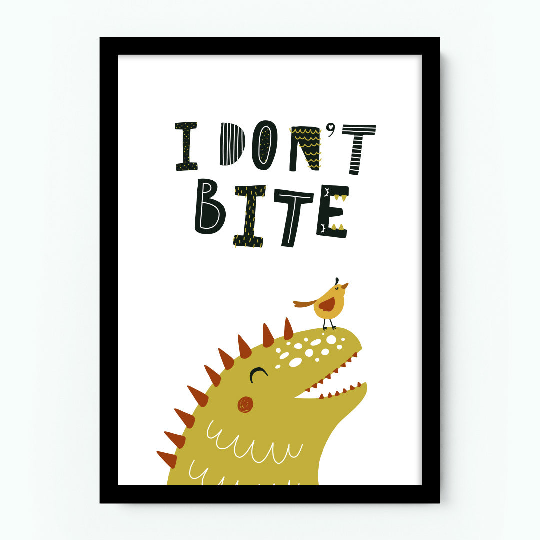 I Don’t Bite Dinosaur Children’s Poster