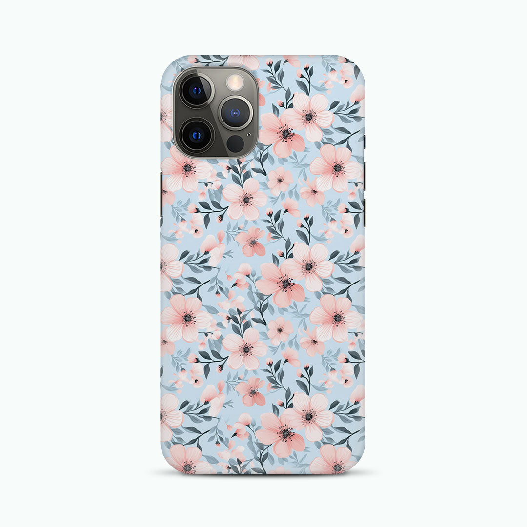 Paper Blossom Sky Blue and Blush Pink Phone Case