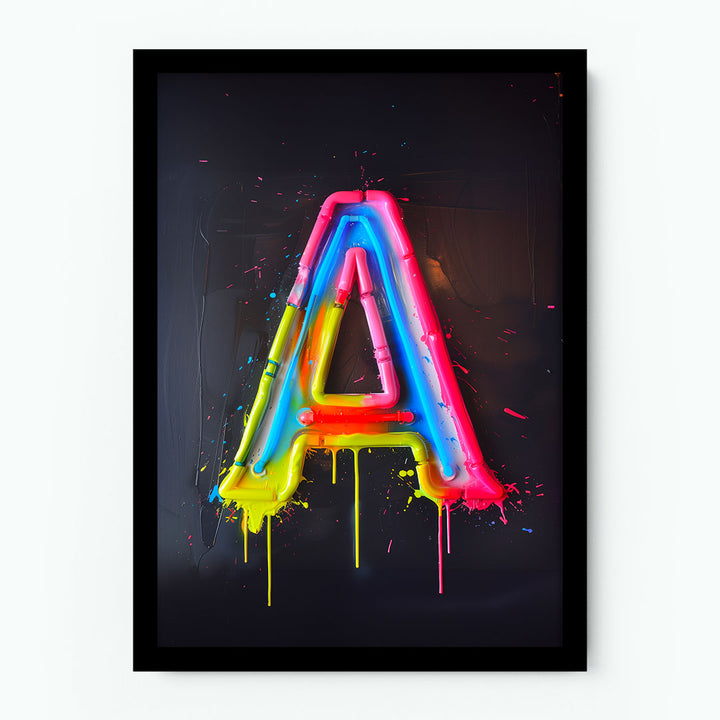 A Alphabet Neon Poster