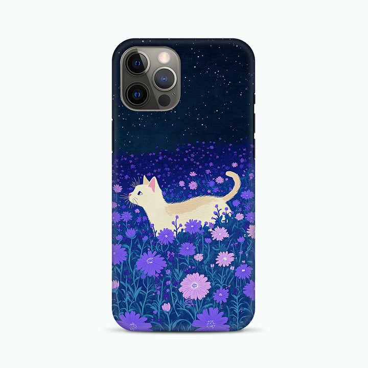 Cat at Night Purple Phone Case