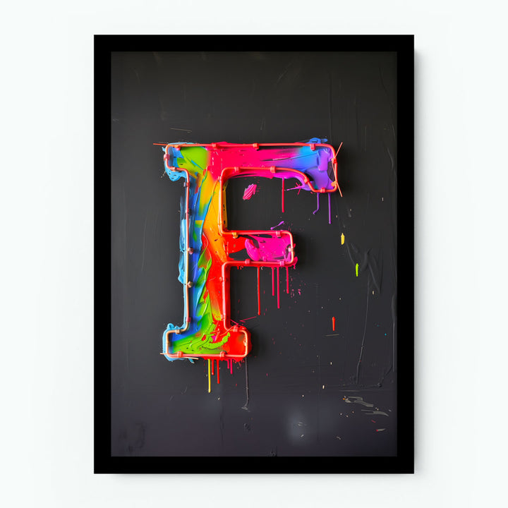 F Alphabet Neon Poster