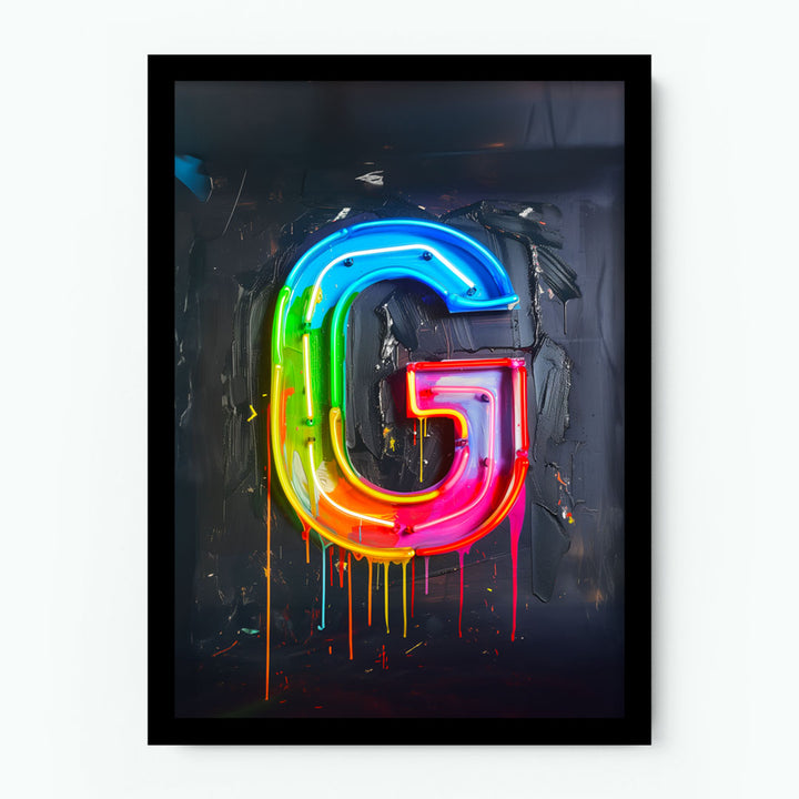 G Alphabet Neon Poster