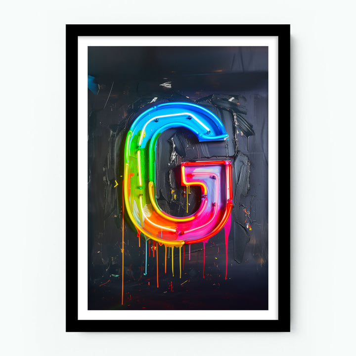 G Alphabet Neon Poster