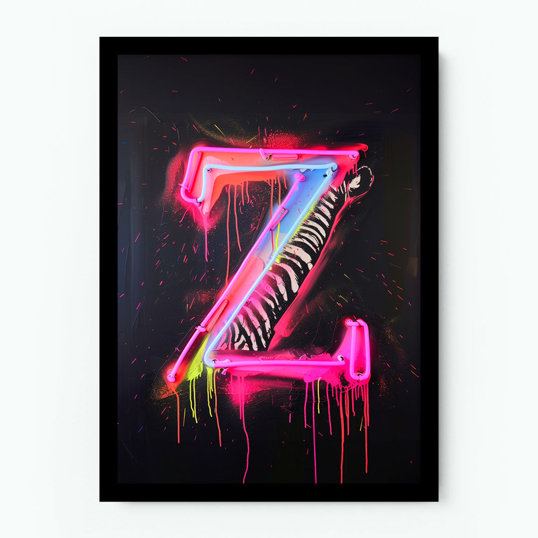 Z Alphabet Neon Poster