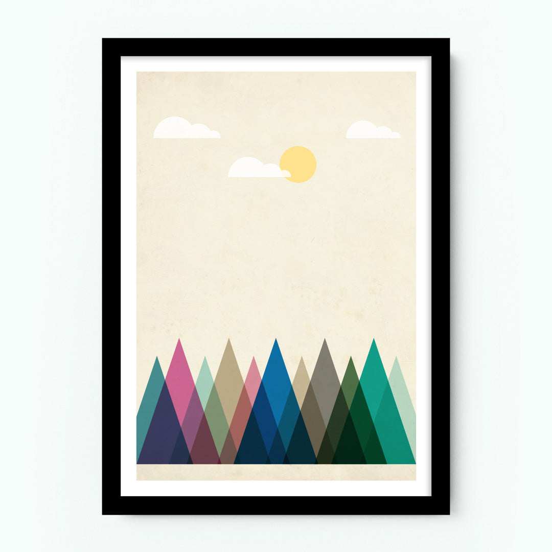 Mountains Abstract Art Poster