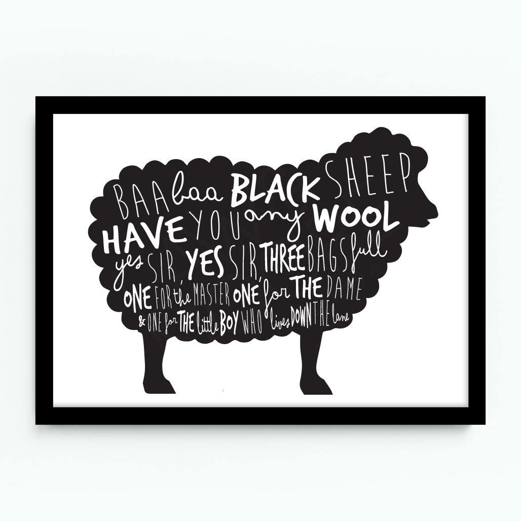 Baa Baa Black Sheep Nursery Rhyme Poster