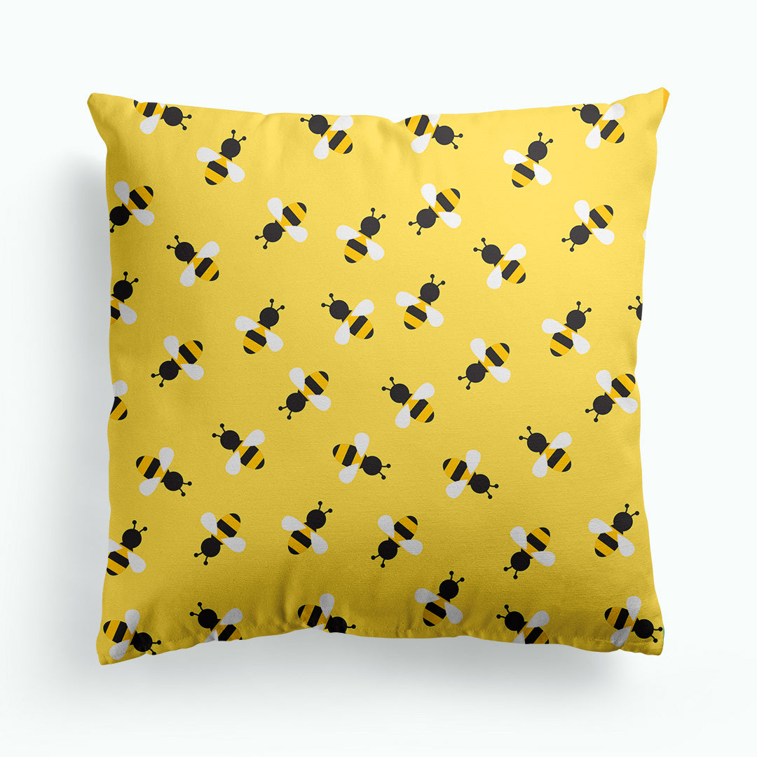 Bees Yellow Pattern Cushion