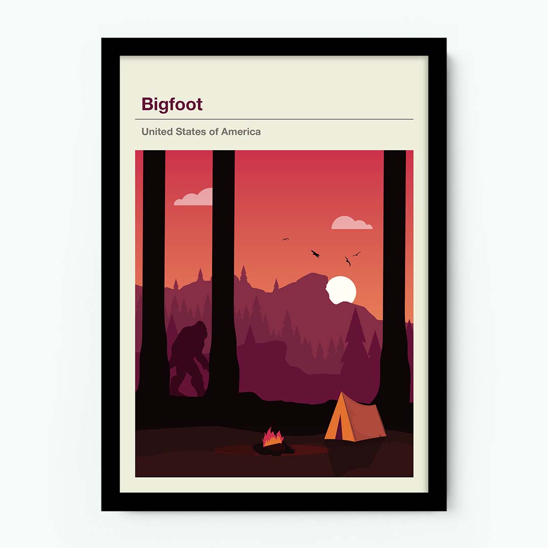 Bigfoot Mythical Landscape Poster