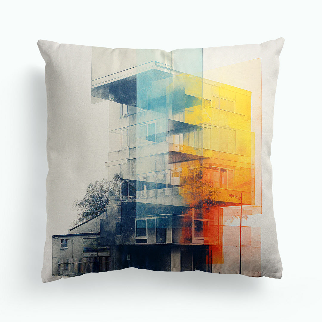 Abstract Building Anthotype Cushion