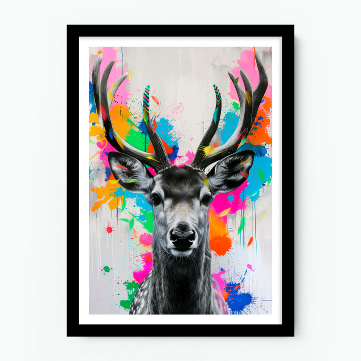 Deer Colourful Poster