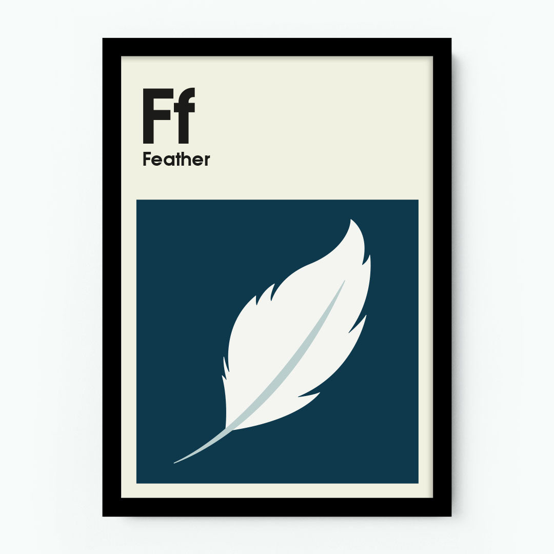 Ff Feather Alphabet Poster