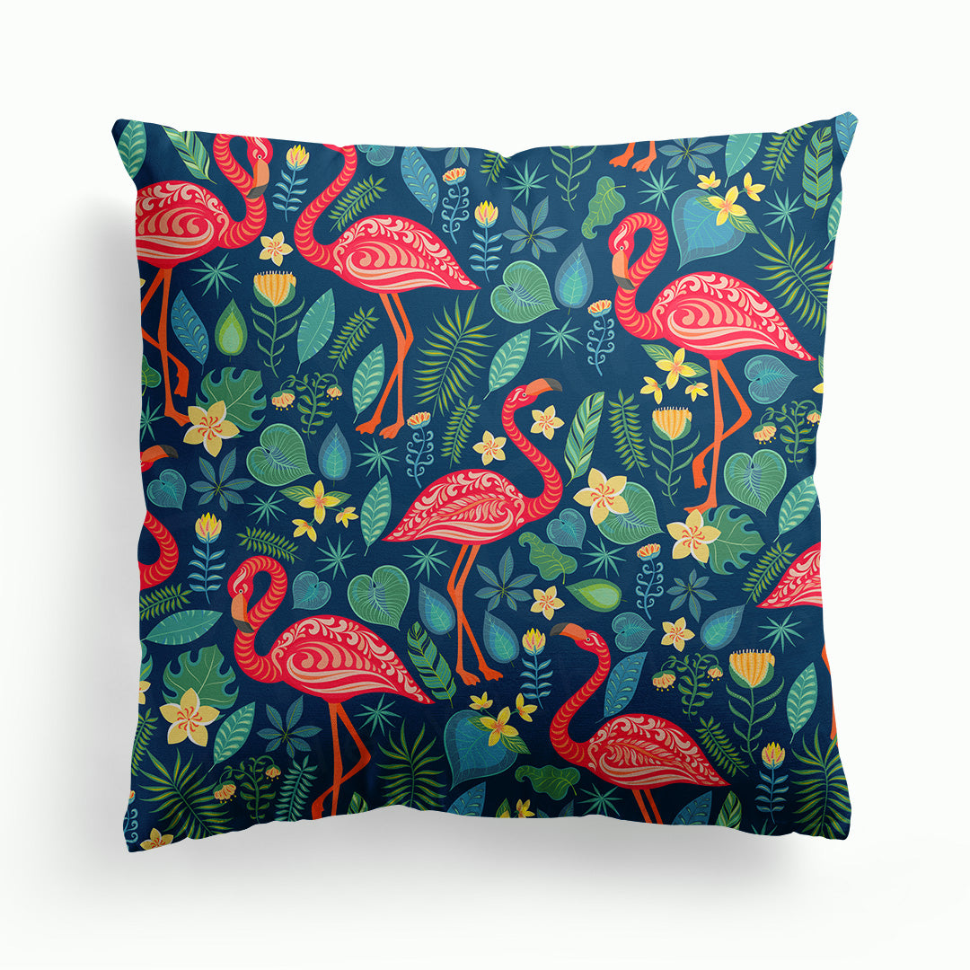 Flamingo Blue Pattern Cushion