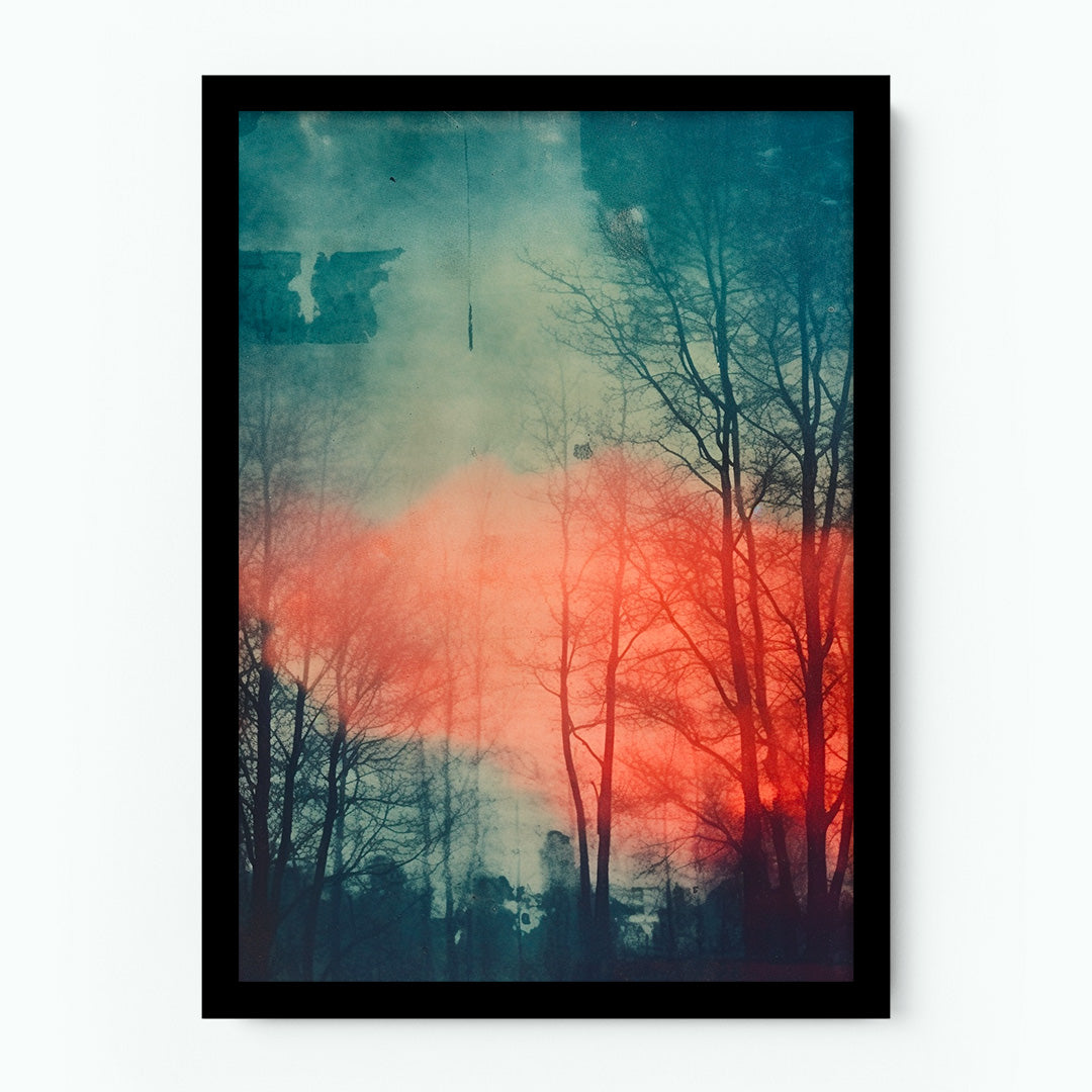 Forest Red and Blue Anthotype Poster