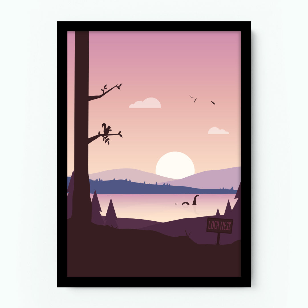 Loch Ness Mythical Landscape Poster (Image Only)