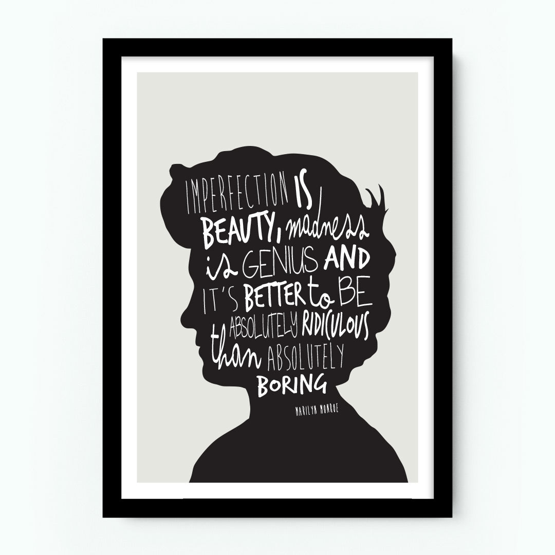 Marilyn Monroe – Imperfection Is Beauty Quote Poster