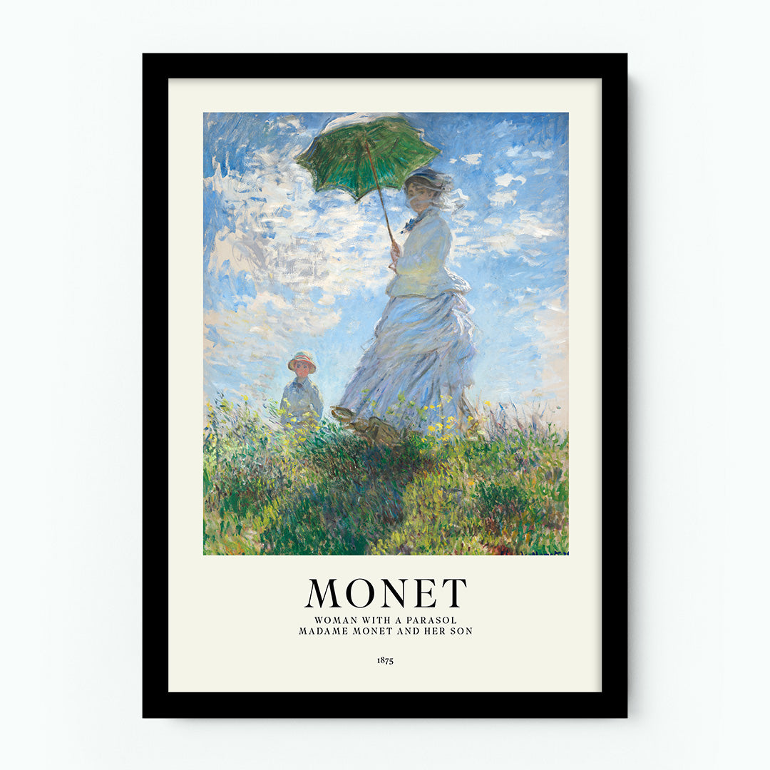 Monet – Woman with a Parasol – Madame Monet and Her Son Poster
