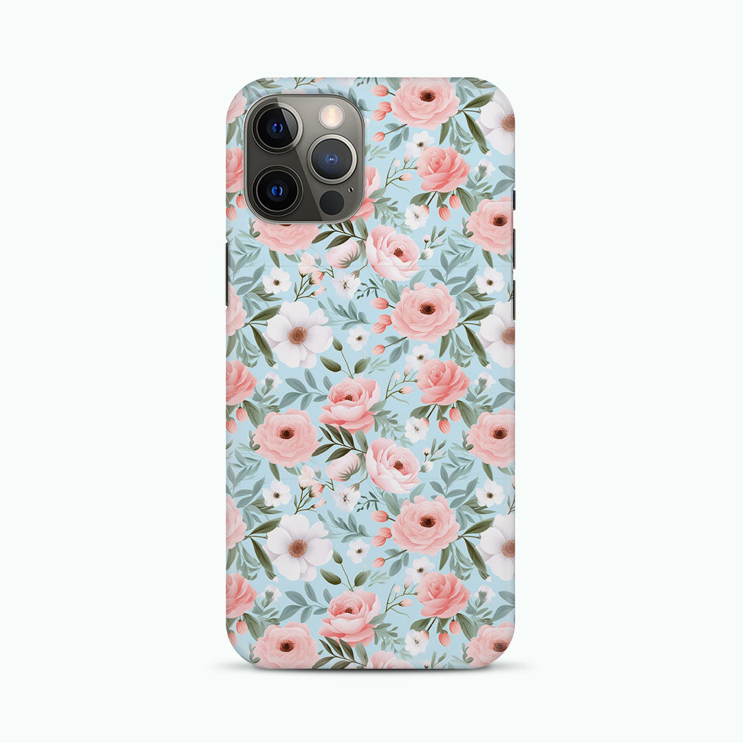 Paper Blossom Sky Blue and Blush Pink Phone Case