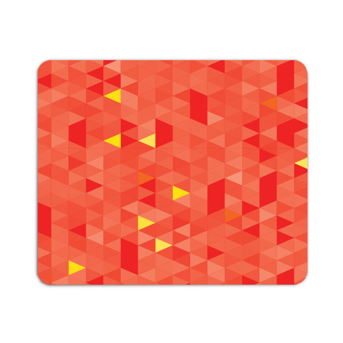 Red Yellow Triangle Pattern Mouse Mat