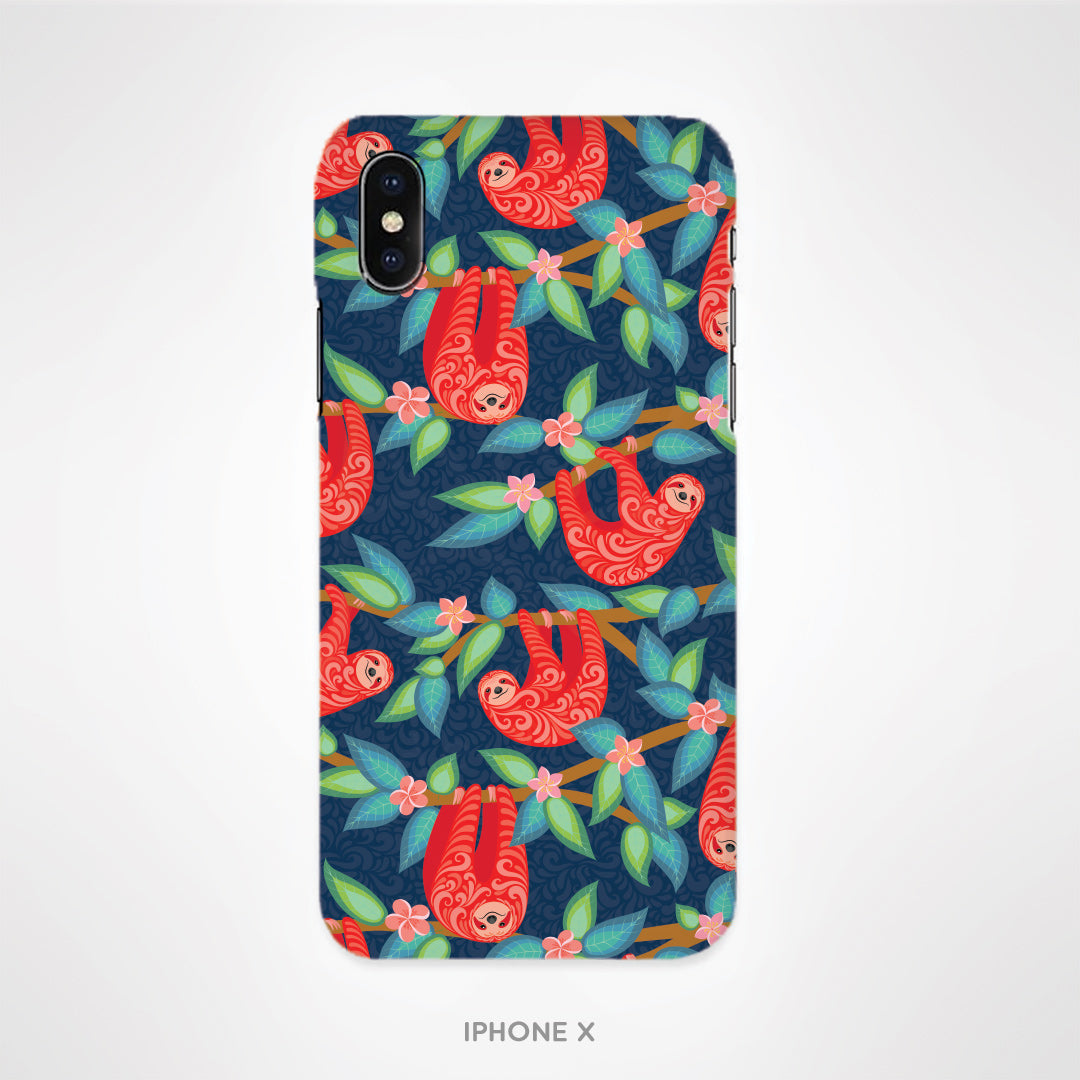Sloths Red Pattern Phone Case