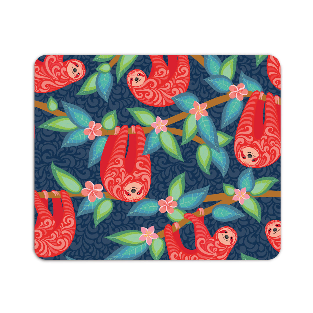 Slothes Red Pattern Mouse Mat