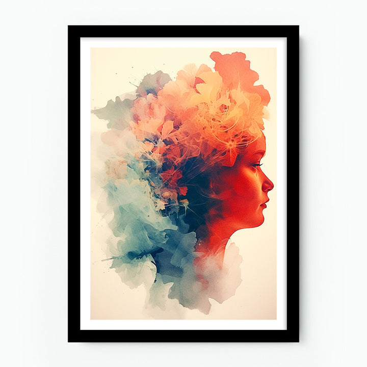 Smokey Portrait of Lady Red Anthotype Poster