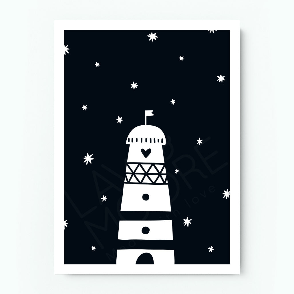 Tower at Night Childrens Poster